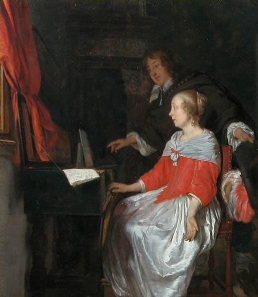 Virginal Player and Singer Preparing a Piece of Music, Gabriel Metsu