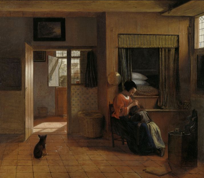 A Mother and Child with its Head in Her Lap, Pieter de Hooch