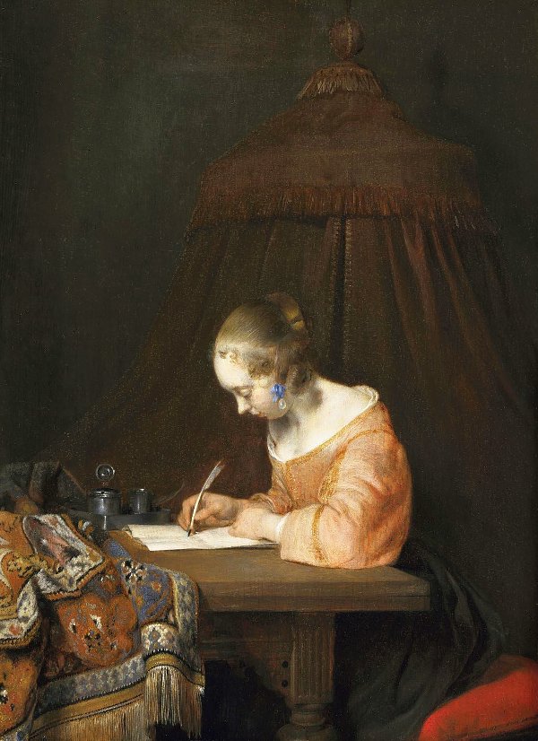 WOman Writing a Letter, Gerrit ter Borch