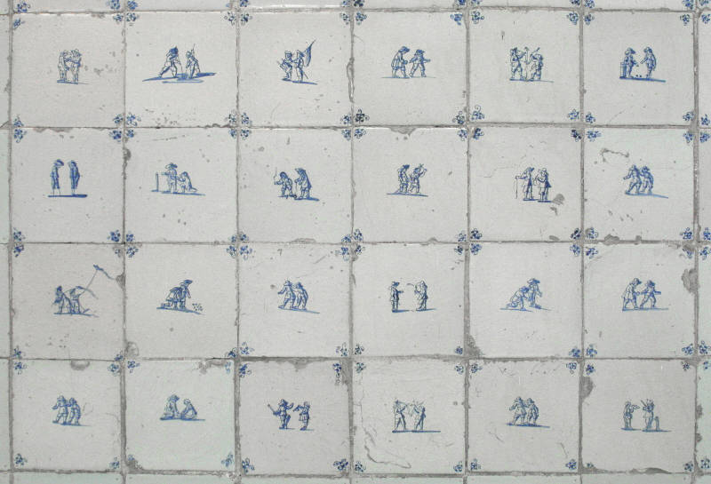 Delft Baseboard Tiles Featuring Children Playing Games