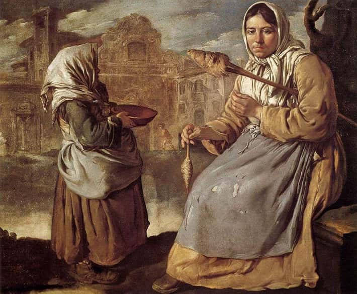 Little Beggar Girl and the Spinning Woman