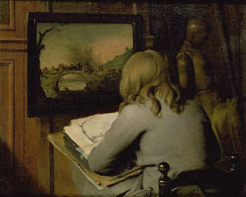 Young Boy Copying a Painting, Attributed to Wallerand Vaillant