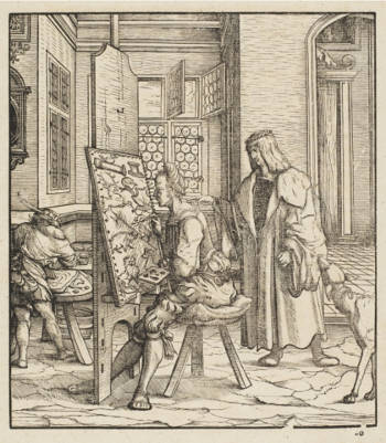 The Emperor Maximilian in a Painter’s Studio, Hans Burgkmair