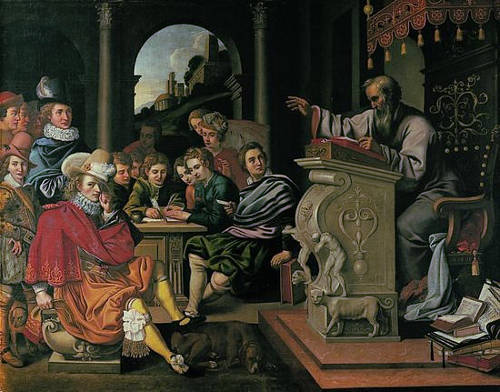 Lecture in a Knight Academy, Pieter Isaacsz or Reinhold Timm