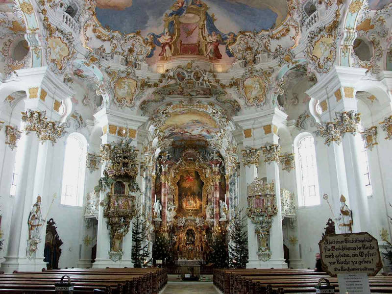 Interior of the Wieskirche, Dominikus Zimmermann and Johann Baptist Zimmermann