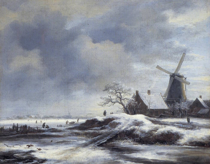 Winter Landscape with a Windmill, Jacob van Ruisdael