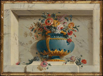 Vase of Flowers in a Niche, attributed to Michel Bruno Bellengé